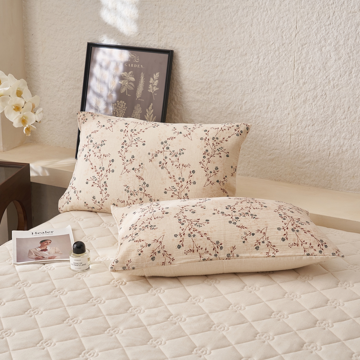 91家纺网 家纺一手货源 找家纺 吾诺家居 2026新款棉麻系列-棉麻印花棉花夏被 恬觅