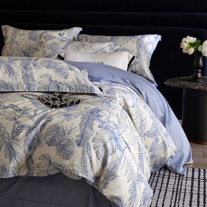 91家纺网 家纺一手货源 找家纺 梧桐树 2026新款全棉纯棉长绒棉数码印花系列四件套 S52秘境