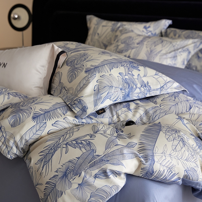 91家纺网 家纺一手货源 找家纺 梧桐树 2026新款全棉纯棉长绒棉数码印花系列四件套 S52秘境