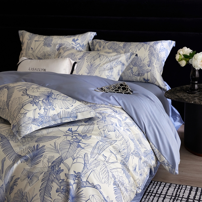 91家纺网 家纺一手货源 找家纺 梧桐树 2026新款全棉纯棉长绒棉数码印花系列四件套 S52秘境