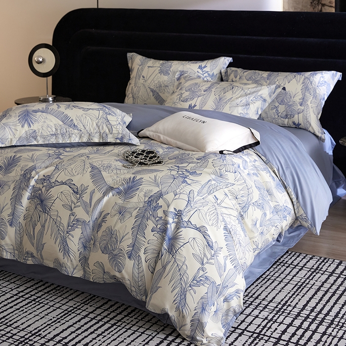 91家纺网 家纺一手货源 找家纺 梧桐树 2026新款全棉纯棉长绒棉数码印花系列四件套 S52秘境