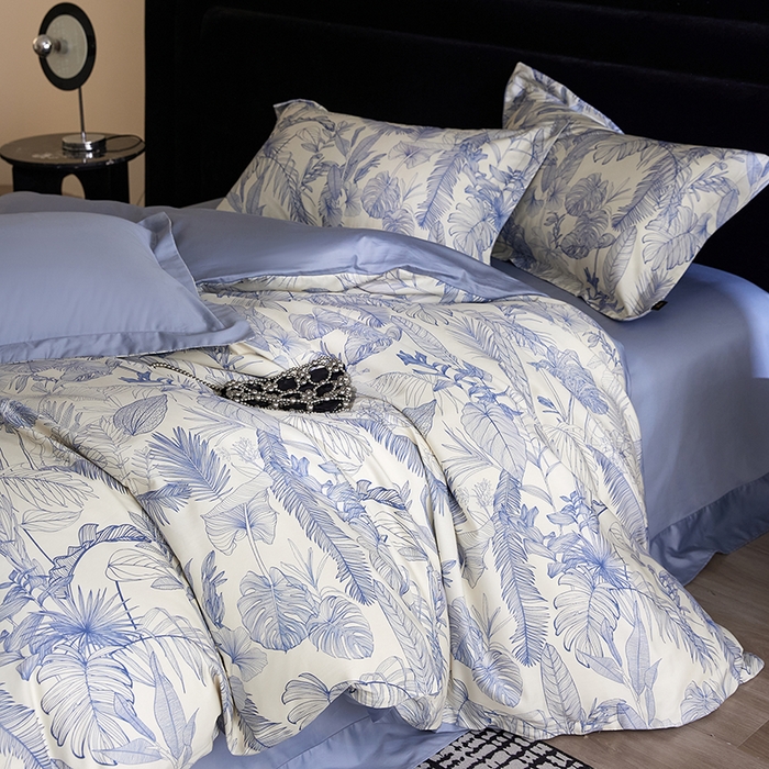 91家纺网 家纺一手货源 找家纺 梧桐树 2026新款全棉纯棉长绒棉数码印花系列四件套 S52秘境