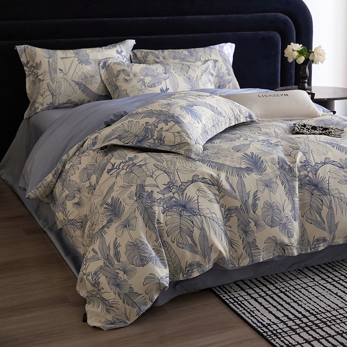 91家纺网 家纺一手货源 找家纺 梧桐树 2026新款全棉纯棉长绒棉数码印花系列四件套 S52秘境