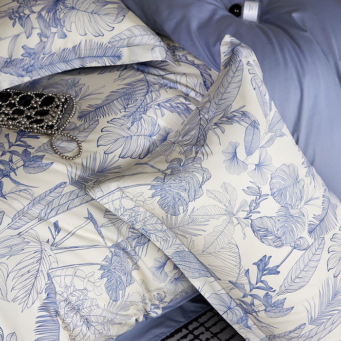 91家纺网 家纺一手货源 找家纺 梧桐树 2026新款全棉纯棉长绒棉数码印花系列四件套 S52秘境