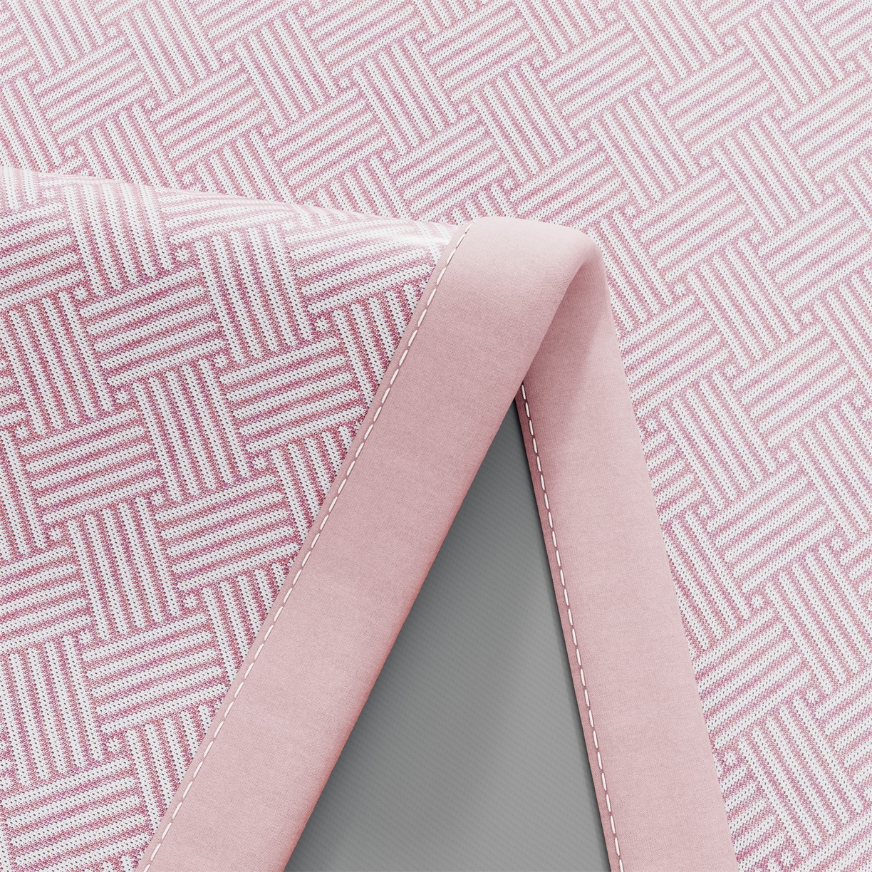 91家纺网 家纺一手货源 找家纺 青雅席业 2026新款艾草凉感饼干花冰丝凉席 饼干花冰丝席-粉色