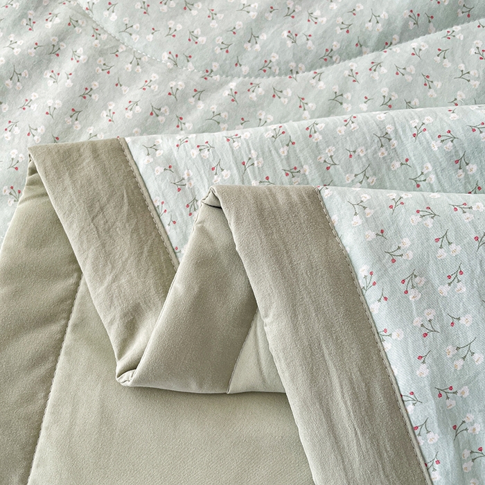 91家纺网 家纺一手货源 找家纺 艺慕家纺 2026新款夏被四件套 薄荷绿