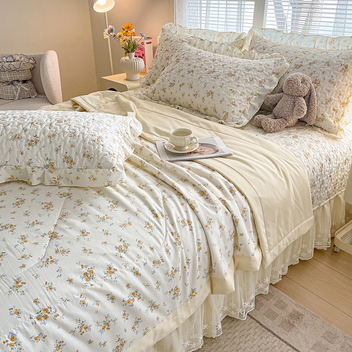 91家纺网 家纺一手货源 找家纺 艺慕家纺 2026新款夏被四件套 春日花语