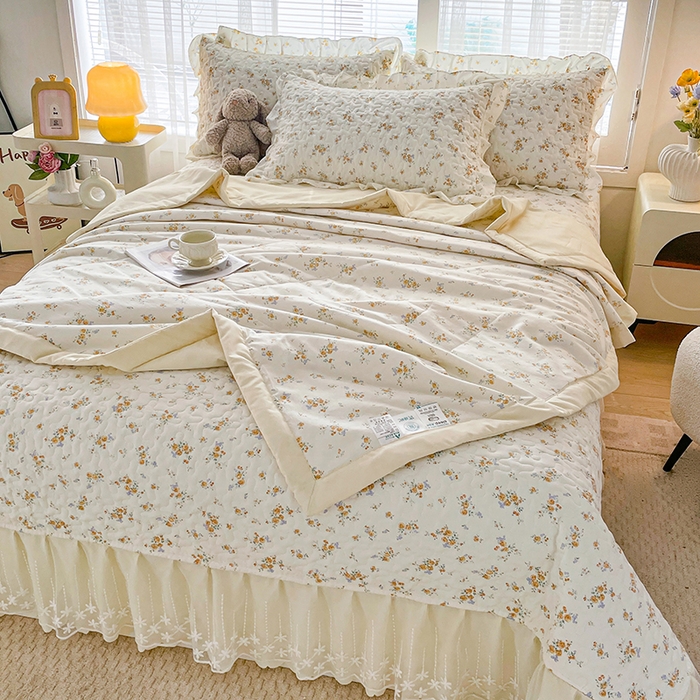 91家纺网 家纺一手货源 找家纺 艺慕家纺 2026新款夏被四件套 春日花语