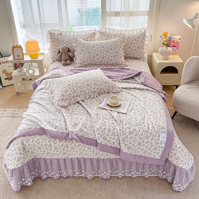 91家纺网 家纺一手货源 找家纺 艺慕家纺 2026新款夏被四件套 丁香花