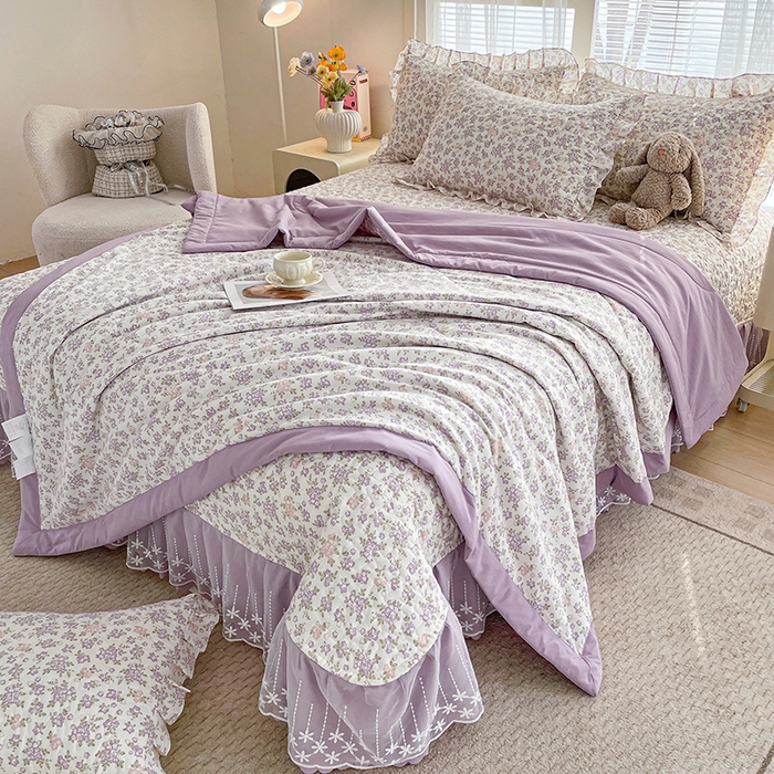 91家纺网 家纺一手货源 找家纺 艺慕家纺 2026新款夏被四件套 丁香花