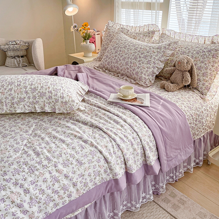 91家纺网 家纺一手货源 找家纺 艺慕家纺 2026新款夏被四件套 丁香花