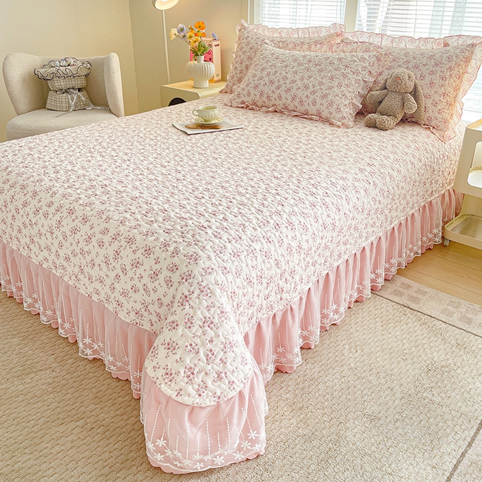 91家纺网 家纺一手货源 找家纺 艺慕家纺 2026新款夏被四件套 粉色樱花