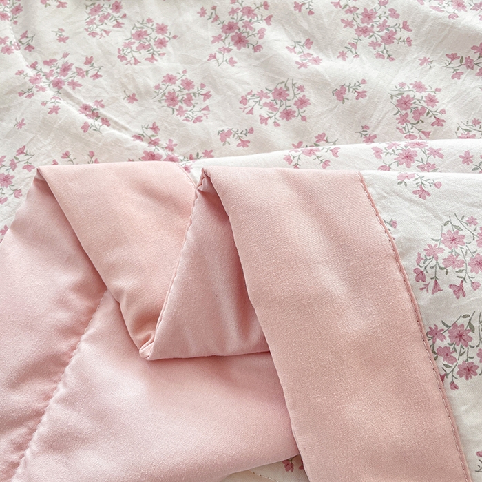 91家纺网 家纺一手货源 找家纺 艺慕家纺 2026新款夏被四件套 粉色樱花