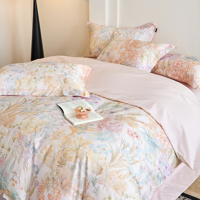 91家纺网 家纺一手货源 找家纺 梧桐树 2026新款全棉纯棉长绒棉数码印花系列四件套 S56伊甸园