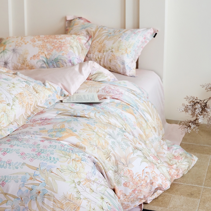 91家纺网 家纺一手货源 找家纺 梧桐树 2026新款全棉纯棉长绒棉数码印花系列四件套 S56伊甸园