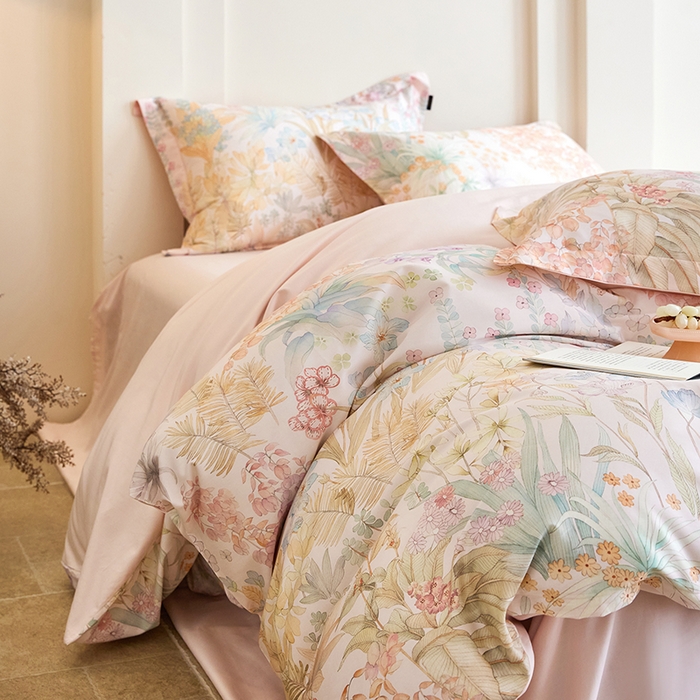 91家纺网 家纺一手货源 找家纺 梧桐树 2026新款全棉纯棉长绒棉数码印花系列四件套 S56伊甸园