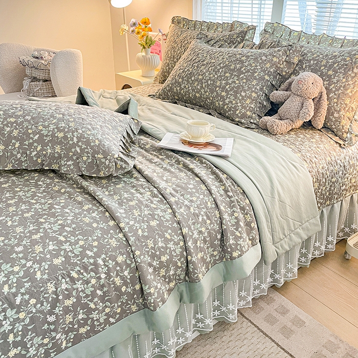 91家纺网 家纺一手货源 找家纺 艺慕家纺 2026新款夏被四件套 金盏花语