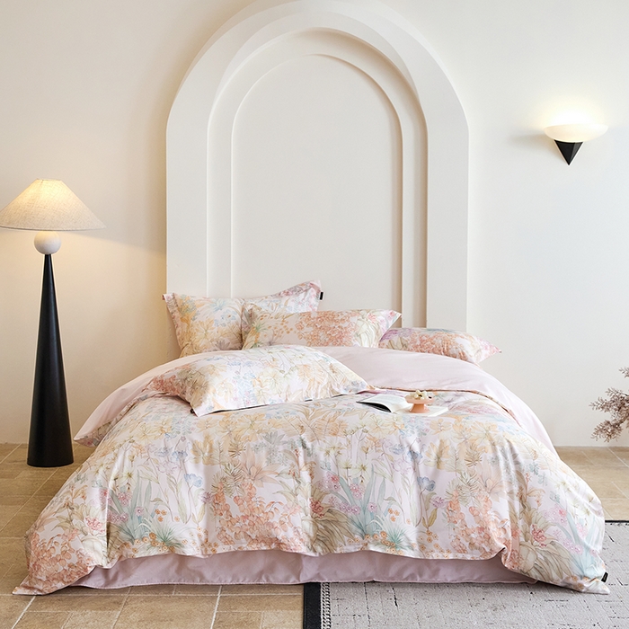 91家纺网 家纺一手货源 找家纺 梧桐树 2026新款全棉纯棉长绒棉数码印花系列四件套 S56伊甸园