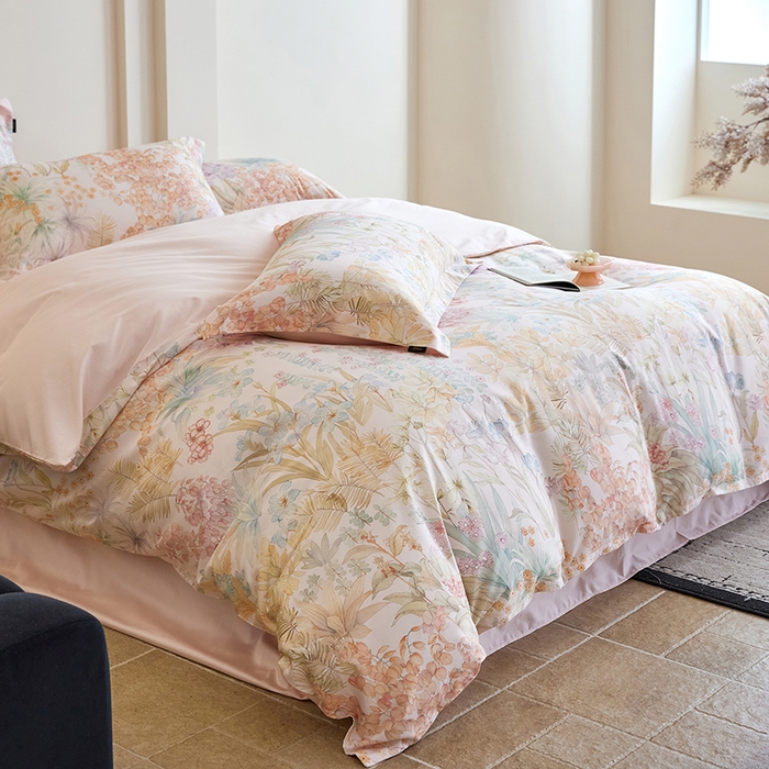 91家纺网 家纺一手货源 找家纺 梧桐树 2026新款全棉纯棉长绒棉数码印花系列四件套 S56伊甸园