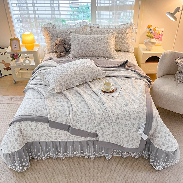 91家纺网 家纺一手货源 找家纺 艺慕家纺 2026新款夏被四件套 素影