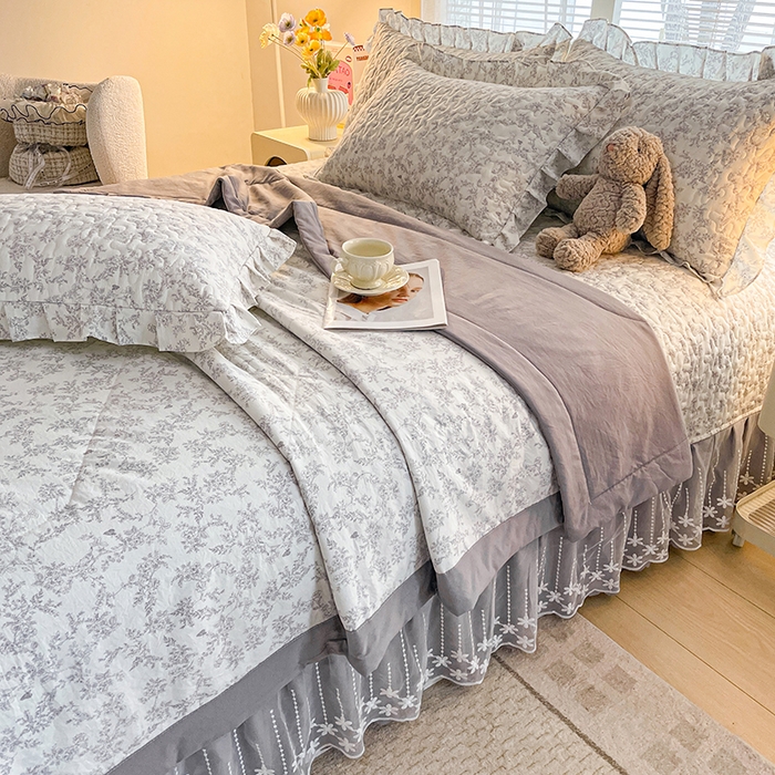 91家纺网 家纺一手货源 找家纺 艺慕家纺 2026新款夏被四件套 素影