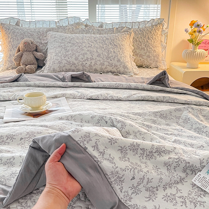 91家纺网 家纺一手货源 找家纺 艺慕家纺 2026新款夏被四件套 素影