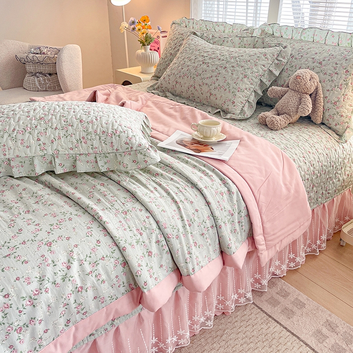 91家纺网 家纺一手货源 找家纺 艺慕家纺 2026新款夏被四件套 雾紫花蔓