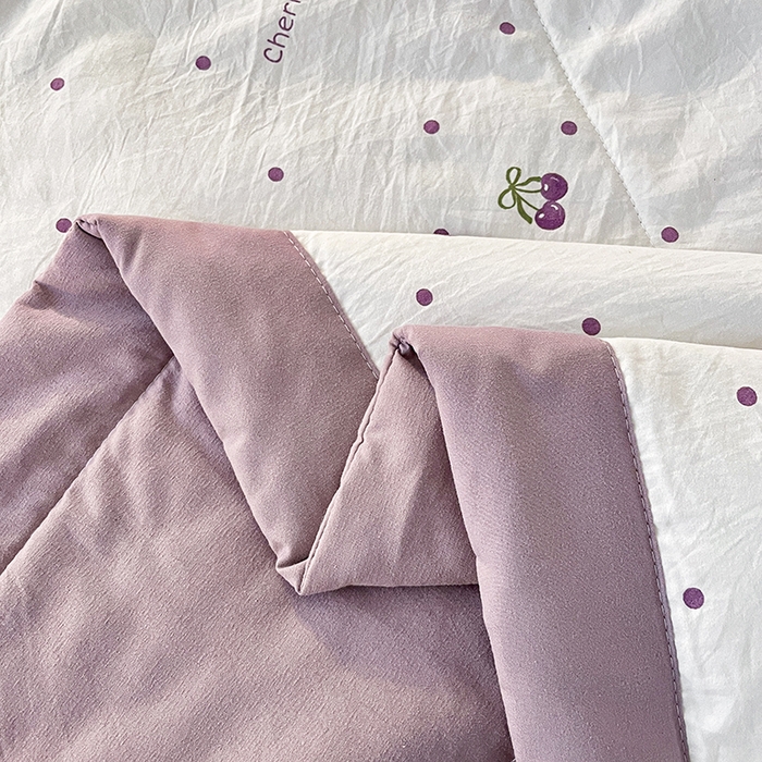 91家纺网 家纺一手货源 找家纺 艺慕家纺 2026新款夏被四件套 紫色樱桃