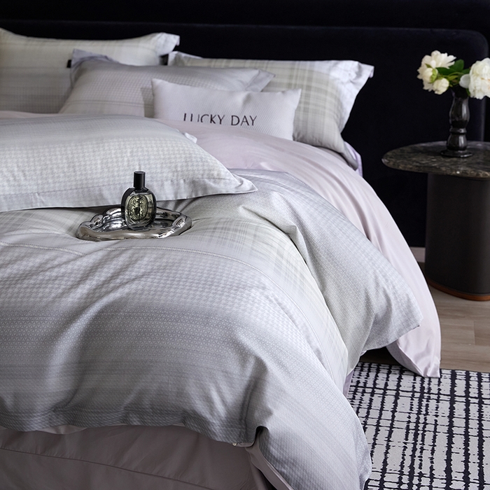 91家纺网 家纺一手货源 找家纺 梧桐树 2026新款全棉纯棉长绒棉数码印花系列四件套 S57可可西里灰