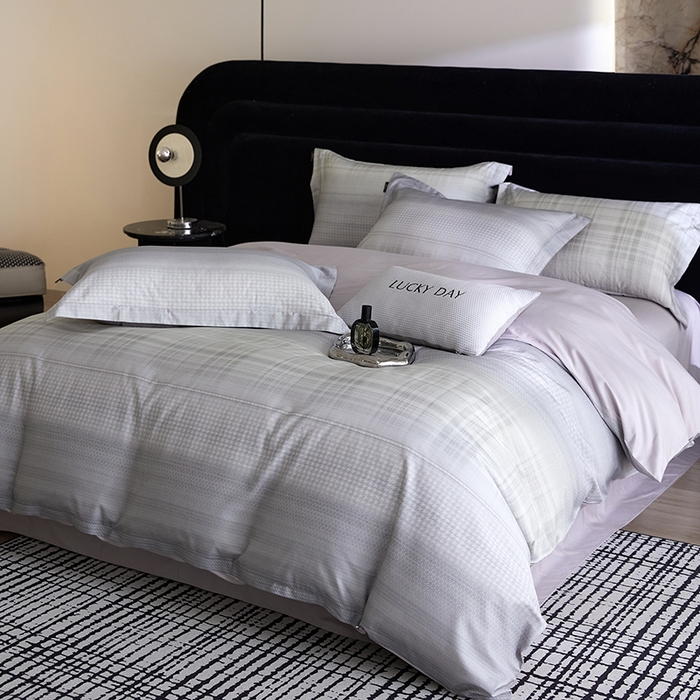 91家纺网 家纺一手货源 找家纺 梧桐树 2026新款全棉纯棉长绒棉数码印花系列四件套 S57可可西里灰