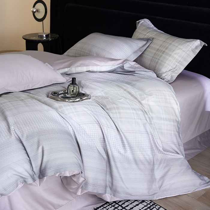 91家纺网 家纺一手货源 找家纺 梧桐树 2026新款全棉纯棉长绒棉数码印花系列四件套 S57可可西里灰