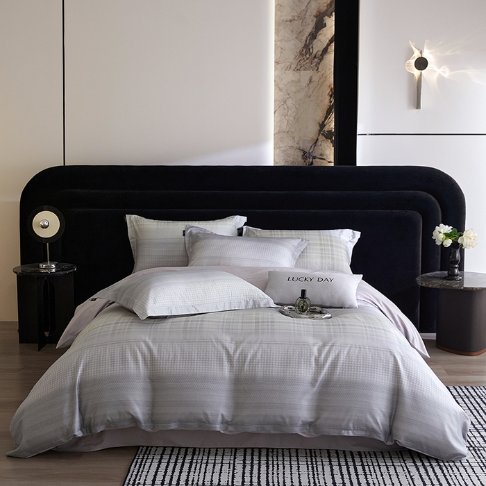 91家纺网 家纺一手货源 找家纺 梧桐树 2026新款全棉纯棉长绒棉数码印花系列四件套 S57可可西里灰