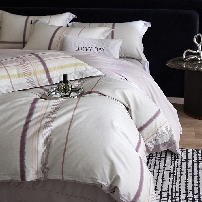 91家纺网 家纺一手货源 找家纺 梧桐树 2026新款全棉纯棉长绒棉数码印花系列四件套 S57品格豆沙