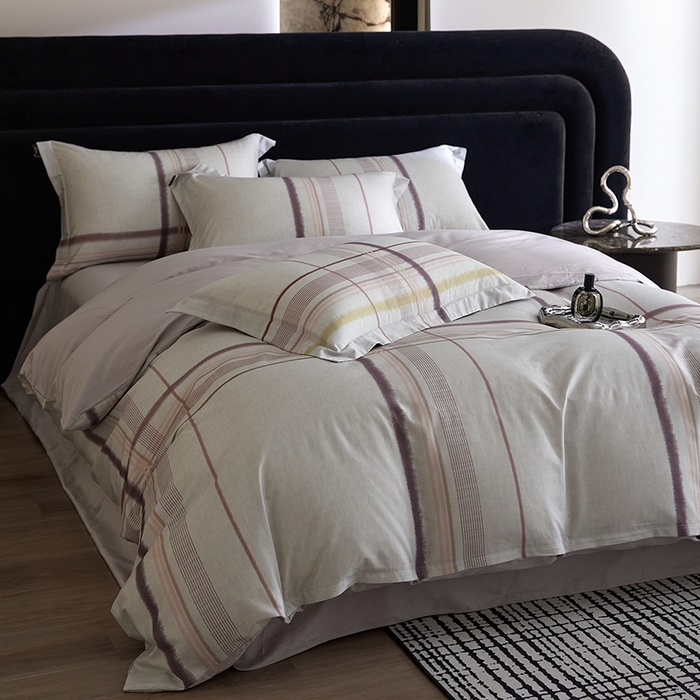 91家纺网 家纺一手货源 找家纺 梧桐树 2026新款全棉纯棉长绒棉数码印花系列四件套 S57品格豆沙