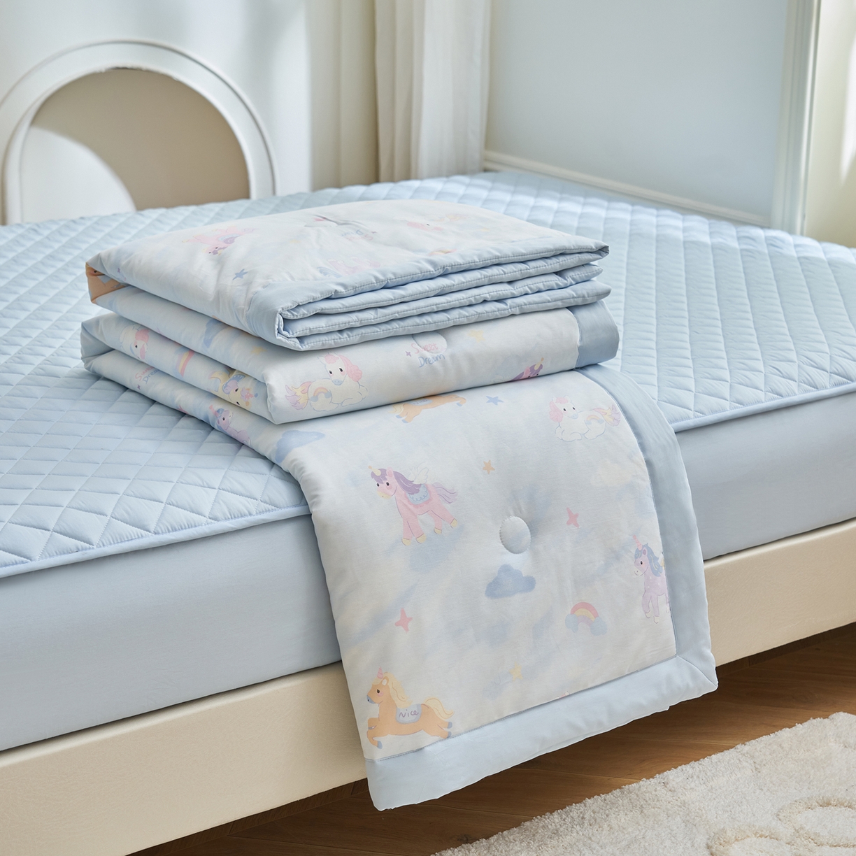 91家纺网 家纺一手货源 找家纺 （总）吾诺家居 吾诺 2026新款 12868全棉印花棉花夏被四件套 全棉夏被四件套新疆棉花被 - 经典系列