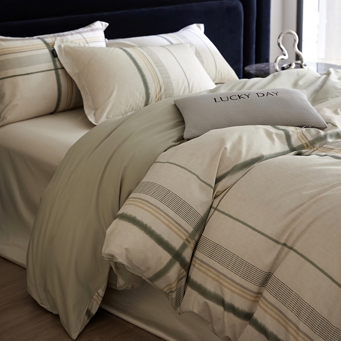 梧桐树 2026新款全棉纯棉长绒棉数码印花系列四件套 S58品格绿