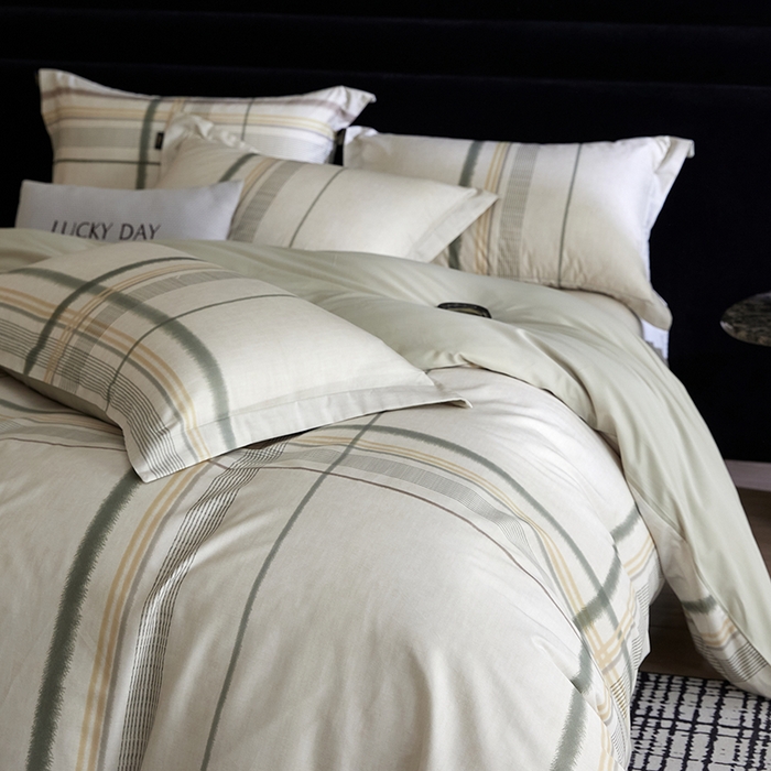 91家纺网 家纺一手货源 找家纺 梧桐树 2026新款全棉纯棉长绒棉数码印花系列四件套 S58品格绿