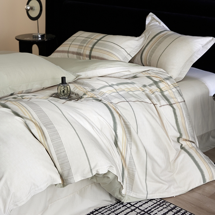 91家纺网 家纺一手货源 找家纺 梧桐树 2026新款全棉纯棉长绒棉数码印花系列四件套 S58品格绿