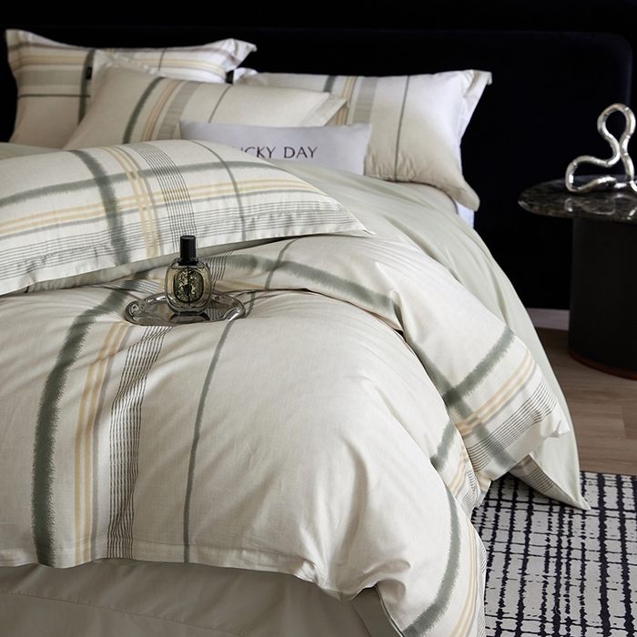 91家纺网 家纺一手货源 找家纺 梧桐树 2026新款全棉纯棉长绒棉数码印花系列四件套 S58品格绿