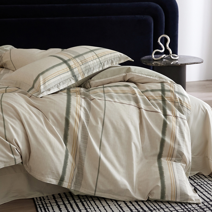 91家纺网 家纺一手货源 找家纺 梧桐树 2026新款全棉纯棉长绒棉数码印花系列四件套 S58品格绿