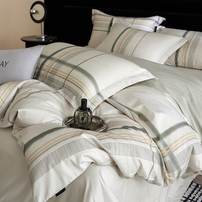 91家纺网 家纺一手货源 找家纺 梧桐树 2026新款全棉纯棉长绒棉数码印花系列四件套 S58品格绿