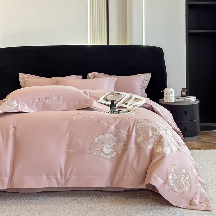 91家纺网 家纺一手货源 找家纺 女子家纺 2026新款A类长绒棉新疆全棉纯棉四件套-千幻影 粉