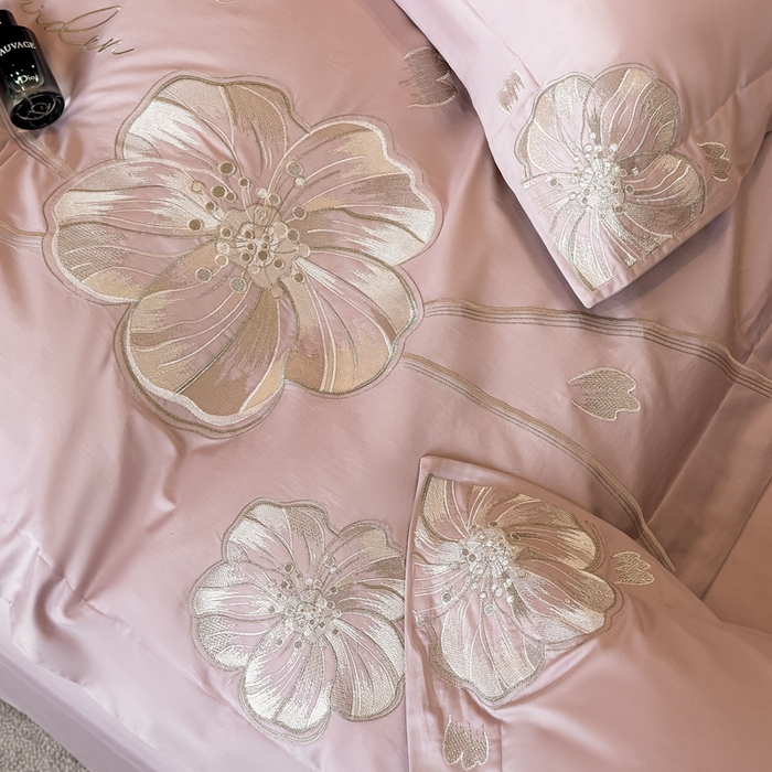 91家纺网 家纺一手货源 找家纺 女子家纺 2026新款A类长绒棉新疆全棉纯棉四件套-千幻影 粉