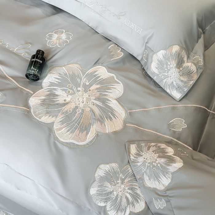 91家纺网 家纺一手货源 找家纺 女子家纺 2026新款A类长绒棉新疆全棉纯棉四件套-千幻影 高级灰