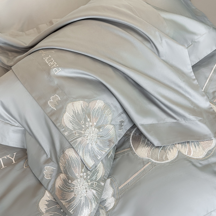 91家纺网 家纺一手货源 找家纺 女子家纺 2026新款A类长绒棉新疆全棉纯棉四件套-千幻影 高级灰