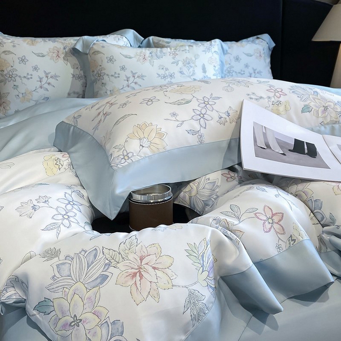 91家纺网 家纺一手货源 找家纺 （总）慕晨 2026新款大宽边高级简奢款凉感天丝莱赛尔数码印花丝滑丝绸四件套直播热款