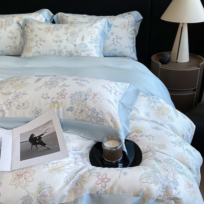 91家纺网 家纺一手货源 找家纺 （总）慕晨 2026新款大宽边高级简奢款凉感天丝莱赛尔数码印花丝滑丝绸四件套直播热款