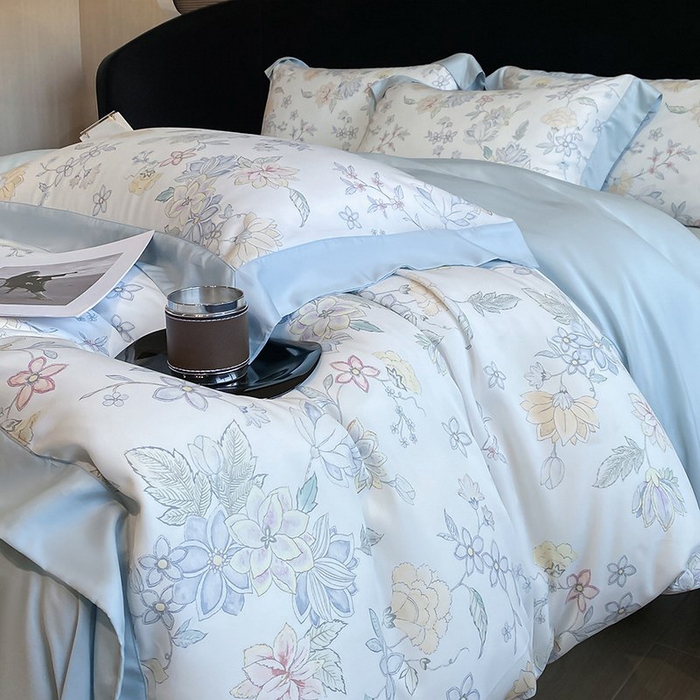 91家纺网 家纺一手货源 找家纺 （总）慕晨 2026新款大宽边高级简奢款凉感天丝莱赛尔数码印花丝滑丝绸四件套直播热款