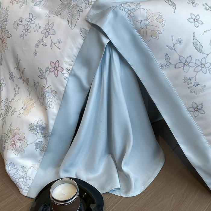 91家纺网 家纺一手货源 找家纺 （总）慕晨 2026新款大宽边高级简奢款凉感天丝莱赛尔数码印花丝滑丝绸四件套直播热款