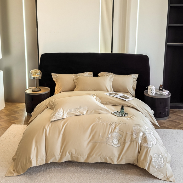 女子家纺 2026新款A类长绒棉新疆全棉纯棉四件套-千幻影 浅香槟